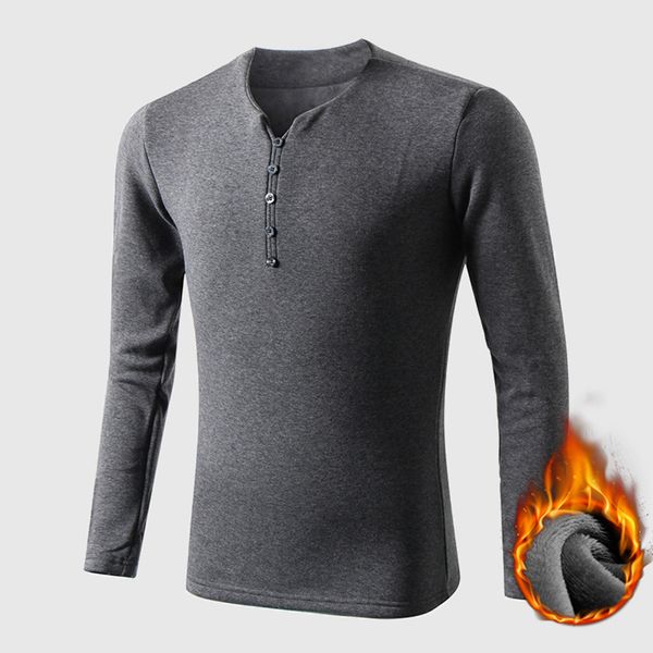 2019 new men autumn winter button slim v-collar long-sleeved undershirt homme bottoming shirt plus velvet thickening underwear, Black;brown
2019 new men autumn winter button slim v-collar long-sleeved undershirt homme bottoming shirt plus velvet thickening underwear, Black;brown