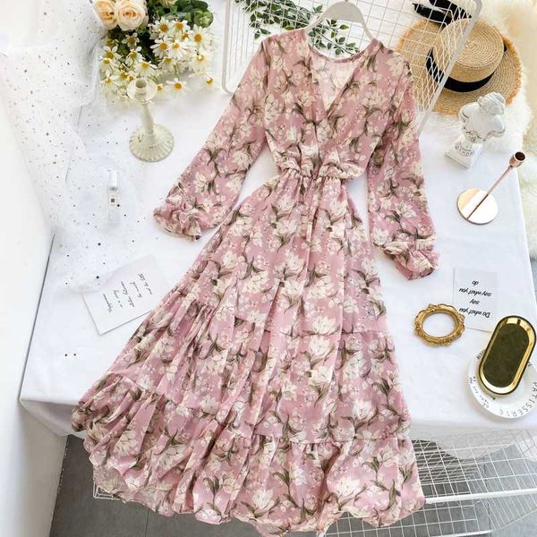 holiday beach women v-neck printed flowers long skirt female autumn slim chiffon floral swing dress long sleeves casual dress, Black;gray
holiday beach women v-neck printed flowers long skirt female autumn slim chiffon floral swing dress long sleeves casual dress, Black;gray