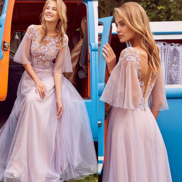 light purple prom dresses sheer bateau short sleeve evening dress tulle lace appliqued formal party runway fashion gowns, Black;red
light purple prom dresses sheer bateau short sleeve evening dress tulle lace appliqued formal party runway fashion gowns, Black;red