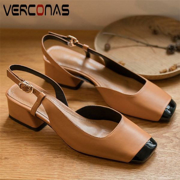 verconas women 2020 party pumps new arrival elegant genuine leather thick heel square toe thick heels sandals summer shoes woman, Black
verconas women 2020 party pumps new arrival elegant genuine leather thick heel square toe thick heels sandals summer shoes woman, Black