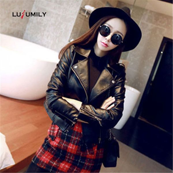 lusumily autumn short faux soft leather jacket women new fashion zipper slim motorcycle pu leather jackets lady basic street coa, Black
lusumily autumn short faux soft leather jacket women new fashion zipper slim motorcycle pu leather jackets lady basic street coa, Black