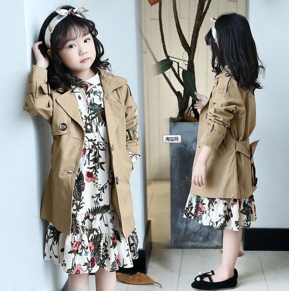autumn new girls and children's jackets in the big children's single-breasted slim coat trench coat windbreaker, Camo
autumn new girls and children's jackets in the big children's single-breasted slim coat trench coat windbreaker, Camo