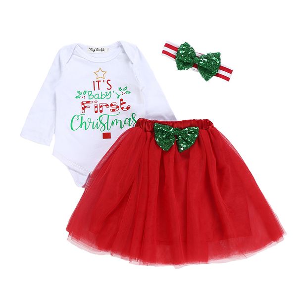 2pcs children's christmas clothing newborn baby girl long-sleeve rompers and mesh skirt with headband 2019, White
2pcs children's christmas clothing newborn baby girl long-sleeve rompers and mesh skirt with headband 2019, White