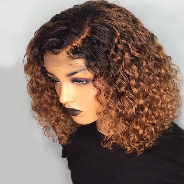 1b/27 ombre 13x6 bob lace front human hair wigs with baby hair pre plucked brazilian virgin kinky curly wig for black women, Black;brown
1b/27 ombre 13x6 bob lace front human hair wigs with baby hair pre plucked brazilian virgin kinky curly wig for black women, Black;brown