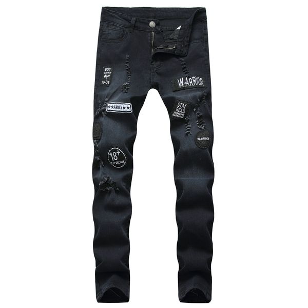 2015 european and american street fashion brand denim male personality wrinkle slim feet pants badge hole tide jeans s-3xl, Blue
2015 european and american street fashion brand denim male personality wrinkle slim feet pants badge hole tide jeans s-3xl, Blue