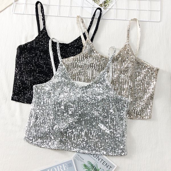 mumuzi summer 2019 new sequined spaghetti bling sequins bamboo cotton black t-shirt female sleeveless nightclub cropped top, White
mumuzi summer 2019 new sequined spaghetti bling sequins bamboo cotton black t-shirt female sleeveless nightclub cropped top, White