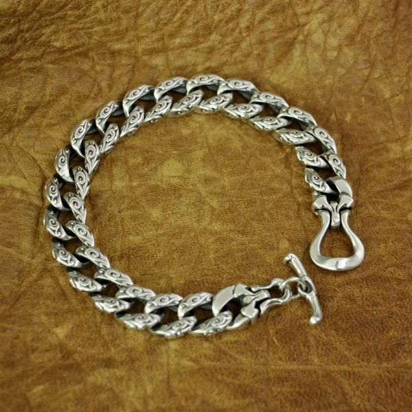 linsion 925 sterling silver auspicious clouds chain mens biker punk bracelet ta156, Black
linsion 925 sterling silver auspicious clouds chain mens biker punk bracelet ta156, Black