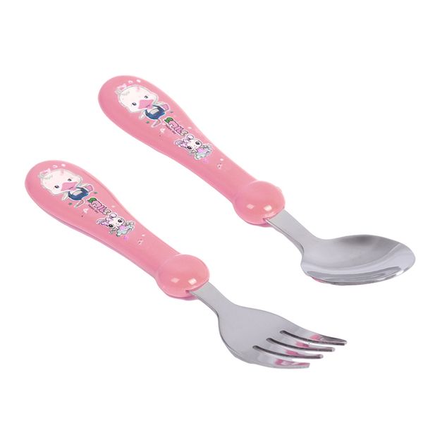 2 pcs/set kids feeding spoon + fork cartoon print stainless steel baby spoon flatware
2 pcs/set kids feeding spoon + fork cartoon print stainless steel baby spoon flatware