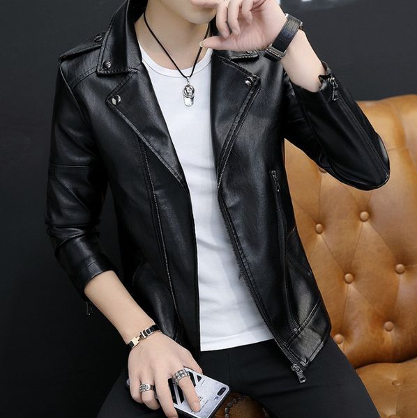 new arrive brand spring fashion trend motorcycle leather jacket men casual zipper pu jacket autumn men leather jackets coats, Black
new arrive brand spring fashion trend motorcycle leather jacket men casual zipper pu jacket autumn men leather jackets coats, Black