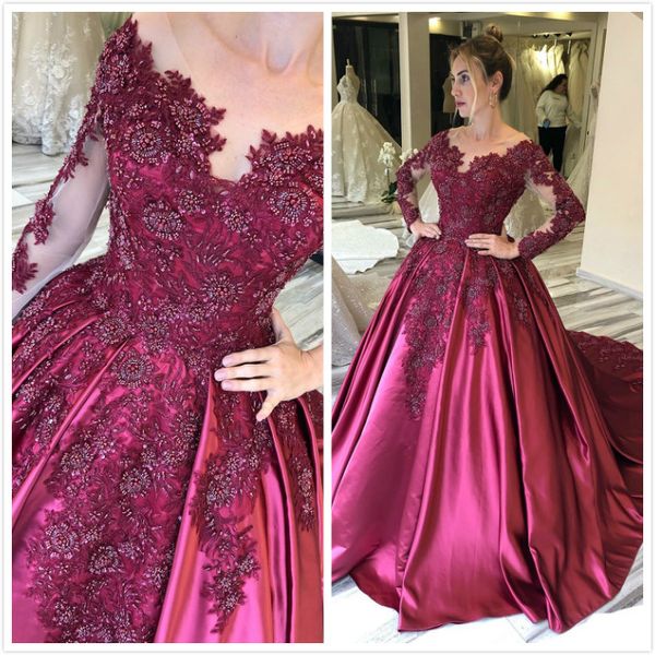 2020 plus size arabic aso ebi burgundy luxurious lace wedding dresses beaded long sleeves bridal dresses backless wedding gowns zj302, White
2020 plus size arabic aso ebi burgundy luxurious lace wedding dresses beaded long sleeves bridal dresses backless wedding gowns zj302, White