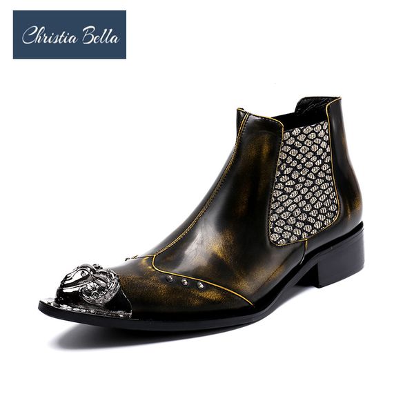 christia bella autumn winter men shoes genuine leather boots new fashion metal pointed toe boots plus size ankle, Black
christia bella autumn winter men shoes genuine leather boots new fashion metal pointed toe boots plus size ankle, Black