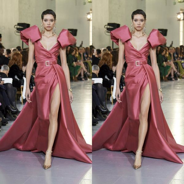 new arrival elie saab evening dresses elegant v neck satin side split formal dress party women prom gowns party, Black;red
new arrival elie saab evening dresses elegant v neck satin side split formal dress party women prom gowns party, Black;red