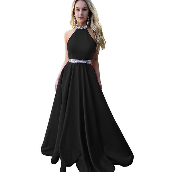 beaded satin prom dresses with halter neckline floor length 2019 backless long formal prom gowns black fuchsia
beaded satin prom dresses with halter neckline floor length 2019 backless long formal prom gowns black fuchsia