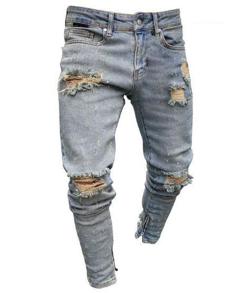 casual high street hiphop mens jeans mens designer jeans slim holes zipper denim pencil pants, Blue
casual high street hiphop mens jeans mens designer jeans slim holes zipper denim pencil pants, Blue