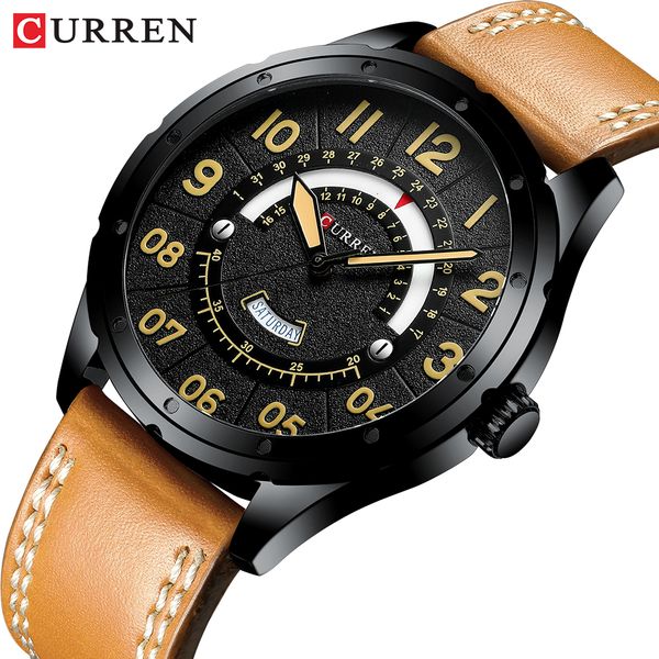 curren date mens watches luxury sport watch quartz calendar watch casual business leather male clock military wristwatches, Slivery;brown
curren date mens watches luxury sport watch quartz calendar watch casual business leather male clock military wristwatches, Slivery;brown