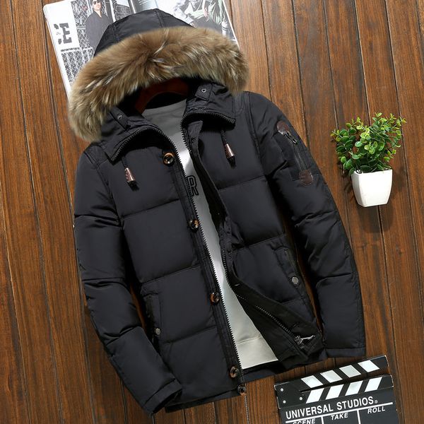 men's fur collar down jackets winter warm parkas coat casual padded hooded overcoat windbreaker jackets thicken warm down parkas, Black
men's fur collar down jackets winter warm parkas coat casual padded hooded overcoat windbreaker jackets thicken warm down parkas, Black