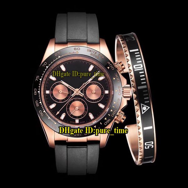 new 116515 black dial gold subdial asian 2813 automatic mens watch sapphire rose gold case rubber strap gents watches gift bracelet, Slivery;brown
new 116515 black dial gold subdial asian 2813 automatic mens watch sapphire rose gold case rubber strap gents watches gift bracelet, Slivery;brown