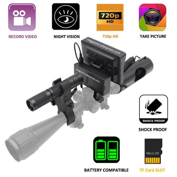 Megaorei2 Night Vision Riflescope Hunting Scopes Optics Sight Tactical 850nm Infrared Led Ir Night Vision Hunting Camera Vcr