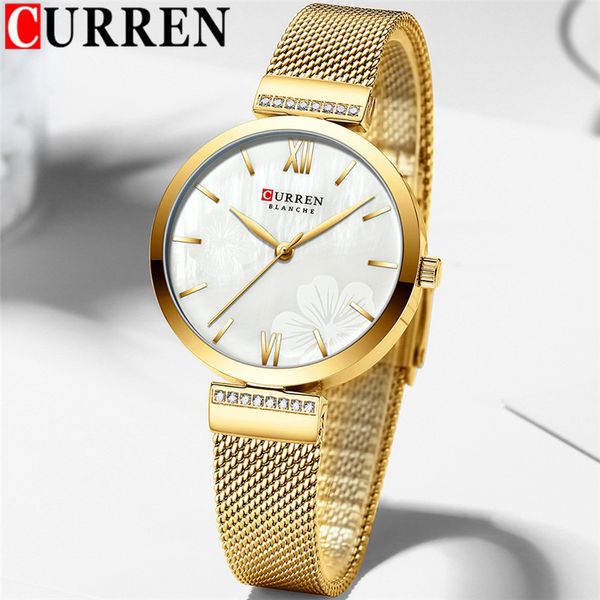 curren women watches waterproof gold ladies wristwatch stainless steel band classic bracelet female clock 9067, Slivery;brown
curren women watches waterproof gold ladies wristwatch stainless steel band classic bracelet female clock 9067, Slivery;brown