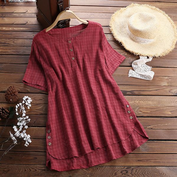 plus size blouse woman vintage tunic women plaid blouse female long sleeve button shirt chemise asymmetrical hem blouse blusas, White
plus size blouse woman vintage tunic women plaid blouse female long sleeve button shirt chemise asymmetrical hem blouse blusas, White