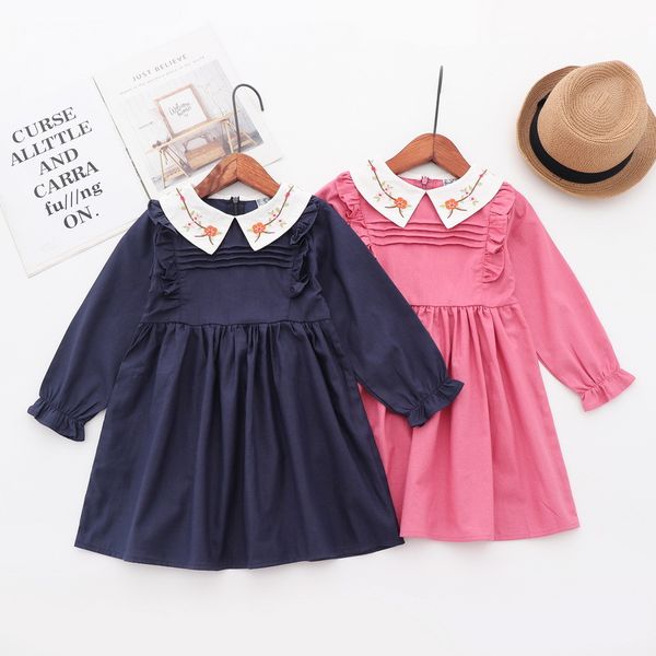 girl clothing kids long sleeve pet pan collar emboridery flower dress causal 100% cotton exquisite girls dresses, Red;yellow
girl clothing kids long sleeve pet pan collar emboridery flower dress causal 100% cotton exquisite girls dresses, Red;yellow