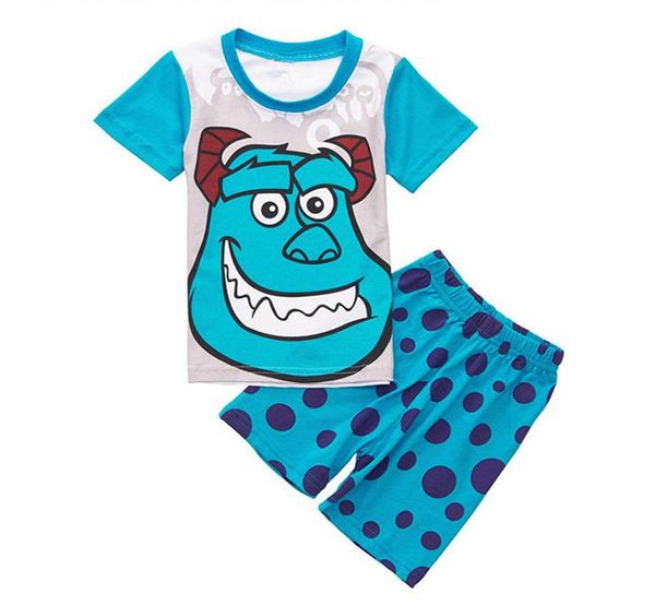 sulley sullivan short sleeve summer pijama infantil kids boy pyjama enfant pajamas clothes clothing set, Blue;red