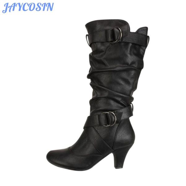 jaycosin boots 2019 fashion women shoes pu leather mid boots for women square heel slip-on shoes zapatos de mujer, Black
jaycosin boots 2019 fashion women shoes pu leather mid boots for women square heel slip-on shoes zapatos de mujer, Black