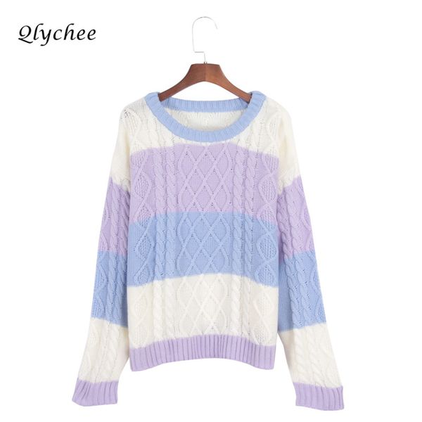 qlychee autumn winter knitted sweater women long sleeve soft pull femme 2017 warm jumper colorful stripe pullover sweater, White;black
qlychee autumn winter knitted sweater women long sleeve soft pull femme 2017 warm jumper colorful stripe pullover sweater, White;black