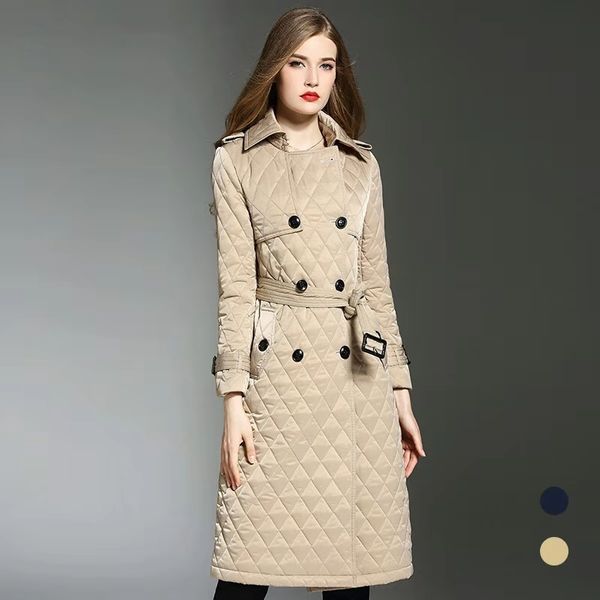 women winter thick coat luxury designer solid cotton padded trench coat vintage british style argyle long jacket belt suit jackets s-xl, Black;brown
women winter thick coat luxury designer solid cotton padded trench coat vintage british style argyle long jacket belt suit jackets s-xl, Black;brown