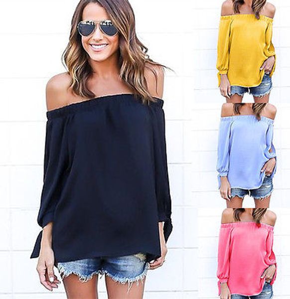 2016 newly women off shoulder casual long sleeve lace slim t-shirt blusa, White