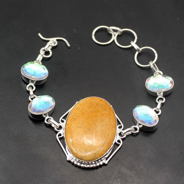trendy natural yellowjasper mystic z925 sterling silver women links chain bracelet 8 inch tf1075, Black
trendy natural yellowjasper mystic z925 sterling silver women links chain bracelet 8 inch tf1075, Black