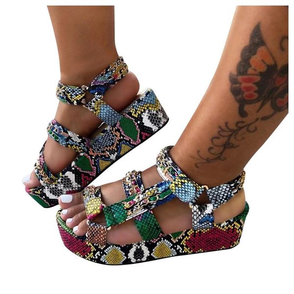women's sandals wedges plus size summer ladies high heels fashion multicolor snakeskin platform sandals open toe beach shoes, Black
women's sandals wedges plus size summer ladies high heels fashion multicolor snakeskin platform sandals open toe beach shoes, Black