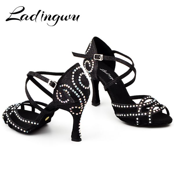 ladingwu dance shoes latin women rhinestone salsa shoes dance ballroom party profession heel 9cm glitter satin
ladingwu dance shoes latin women rhinestone salsa shoes dance ballroom party profession heel 9cm glitter satin