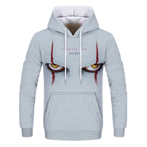 mens designer white clown 3d digital printing hoodie, Black
mens designer white clown 3d digital printing hoodie, Black