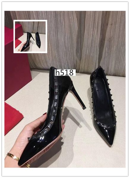 latest luxury patent leather women pointed toe studs pumps rivet stiletto high-heeled shoes, Black
latest luxury patent leather women pointed toe studs pumps rivet stiletto high-heeled shoes, Black