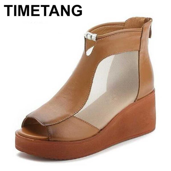 timetang 2020 new fish head cowhide leather fashion sandals soft platform shoes wedge sandals breathable women shoes high heels, Black
timetang 2020 new fish head cowhide leather fashion sandals soft platform shoes wedge sandals breathable women shoes high heels, Black