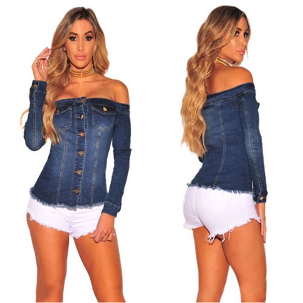 fashion womens off shoulder denim shirts jeans cowboy slim clubwear blouse women long sleeve denim shirt, White
fashion womens off shoulder denim shirts jeans cowboy slim clubwear blouse women long sleeve denim shirt, White