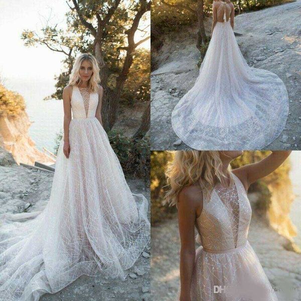 luxury beading 2020 wedding dresses beach sheer v neck open back sequined wedding dress bridal gowns sweep train, White
luxury beading 2020 wedding dresses beach sheer v neck open back sequined wedding dress bridal gowns sweep train, White
