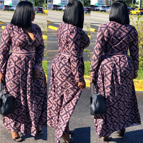 Womens Summer Designer FF Letter Dresses Lapel Neck Long Sleeve Flora Print Female Clothing Fashion Floor Length Casual Apparel
Womens Summer Designer FF Letter Dresses Lapel Neck Long Sleeve Flora Print Female Clothing Fashion Floor Length Casual Apparel