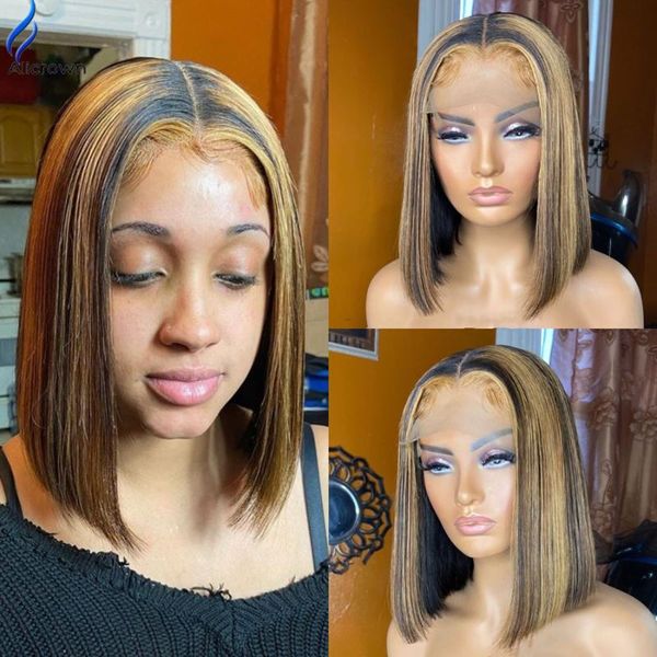 alicrown short bob lace front human hair wigs brazilian ombre 150% density lace wigs pre-plucked non-remy middle ratio, Black;brown
alicrown short bob lace front human hair wigs brazilian ombre 150% density lace wigs pre-plucked non-remy middle ratio, Black;brown