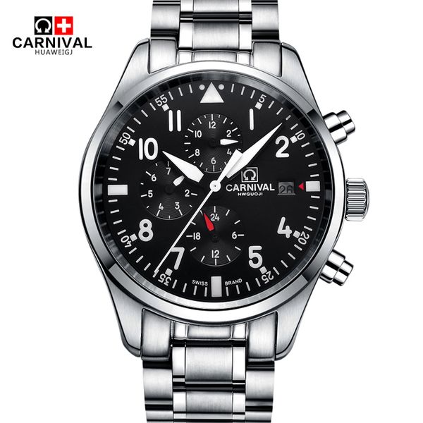 fashion pilot watch carnival high end automatic watch men 100m waterproof swimming 24 hours calendar hd luminous sports watches, Slivery;brown
fashion pilot watch carnival high end automatic watch men 100m waterproof swimming 24 hours calendar hd luminous sports watches, Slivery;brown