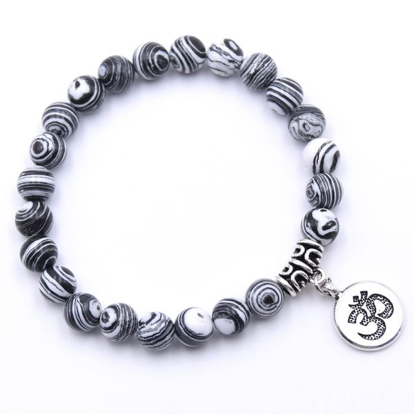 new fashion handmade women men multicolor natural stone beaded strands bracelet 8mm beads alloy dangle bracelets, Black
new fashion handmade women men multicolor natural stone beaded strands bracelet 8mm beads alloy dangle bracelets, Black