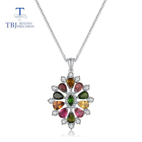 tbj,natural tourmaline gemston pendant colorful flower necklace in 925 sterling silver fine jewelry anniversary gifts for girl
tbj,natural tourmaline gemston pendant colorful flower necklace in 925 sterling silver fine jewelry anniversary gifts for girl
