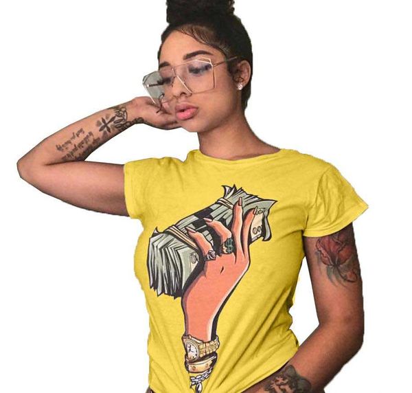 new 2020 women's simple t-shirt round collar u.s. dollar printed t-shirt with short sleeves many code much color designer brand t-shirt, White
new 2020 women's simple t-shirt round collar u.s. dollar printed t-shirt with short sleeves many code much color designer brand t-shirt, White