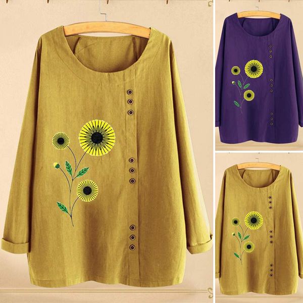 women's floral blouse zanzea 2020 fashion printed shirts button long sleeve blusas female o neck tunic plus size tee shirt, White
women's floral blouse zanzea 2020 fashion printed shirts button long sleeve blusas female o neck tunic plus size tee shirt, White