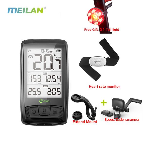 wireless bicycle speedometer meilan m4 and s1 taillights tachometer heart rate monitor cadence speed sensor waterproof satch
wireless bicycle speedometer meilan m4 and s1 taillights tachometer heart rate monitor cadence speed sensor waterproof satch