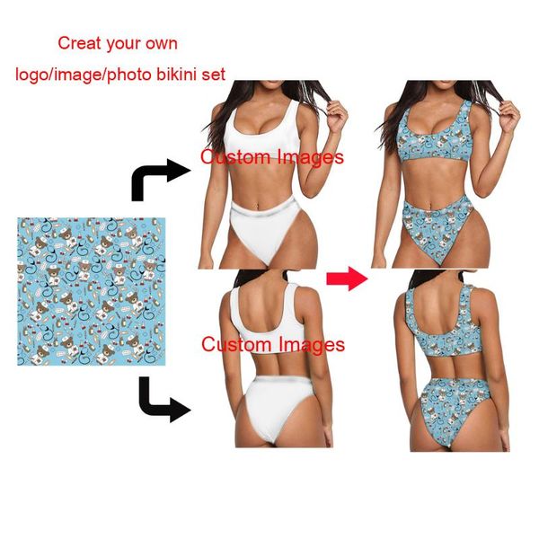 hycool swimsuit women customize your logo/image printing bathing suit swimsuit swimming woman bikini set high waist beachwear 
hycool swimsuit women customize your logo/image printing bathing suit swimsuit swimming woman bikini set high waist beachwear