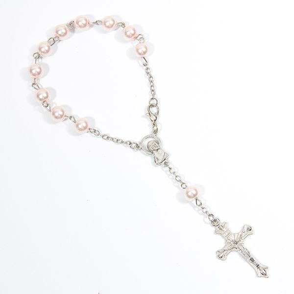 48pcs/lot religious bracelet pink glass pearl imitation rosary children's communion baby's baptism favors catholic mini rosary, Golden;silver
48pcs/lot religious bracelet pink glass pearl imitation rosary children's communion baby's baptism favors catholic mini rosary, Golden;silver