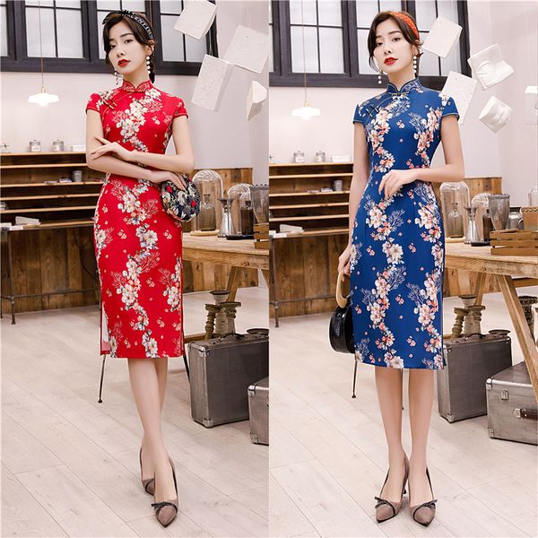 chinese style women cheongsam summer rayon satin daily dress printed vintage handmade button stage show qipao plus size -4xl, Red
chinese style women cheongsam summer rayon satin daily dress printed vintage handmade button stage show qipao plus size -4xl, Red