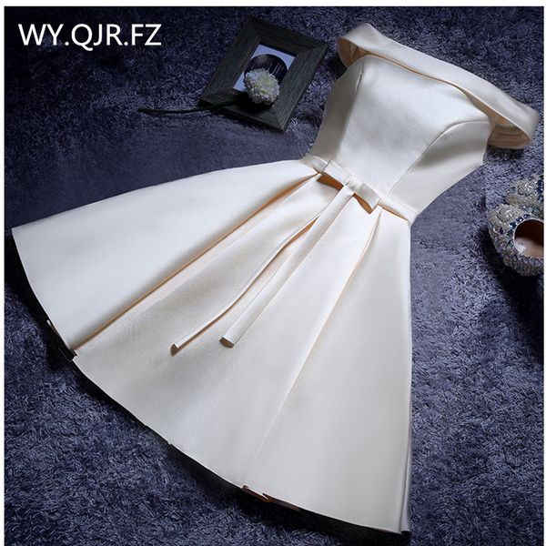 yll034x#boat neck lace up twill satin cloth pink red evening dresses short bride wedding party toast dress gown prom wholesale, White;black
yll034x#boat neck lace up twill satin cloth pink red evening dresses short bride wedding party toast dress gown prom wholesale, White;black